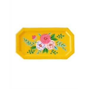 NEW ONE HUNDRED 80 DEGREES floral trinket tray in yellow